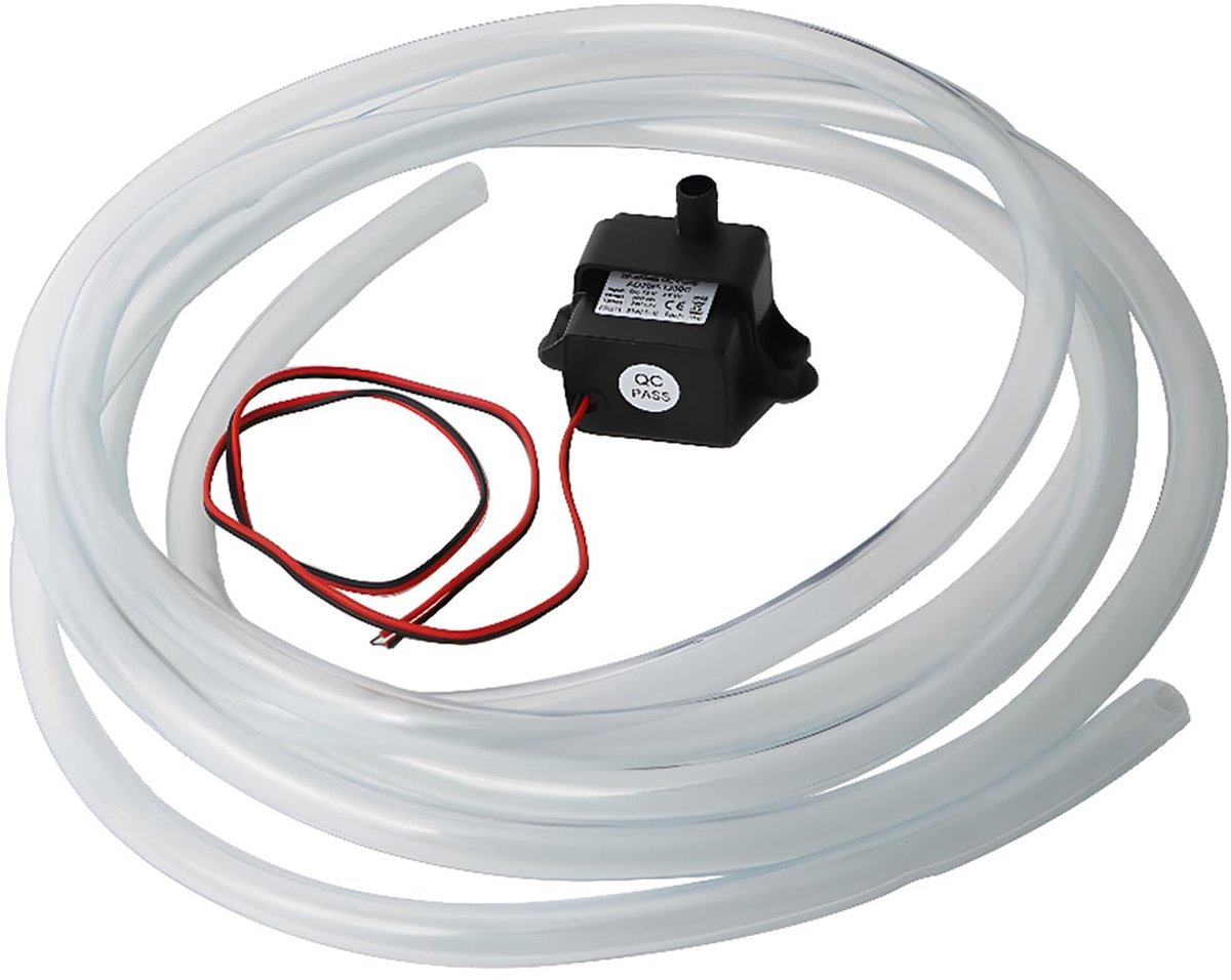 Allecto - Mini Waterpomp - DC Brushless Pomp - Zwart - 240 Liter Per Uur - Voor Aquariums en Fonteinen - Inclusief Waterpijp