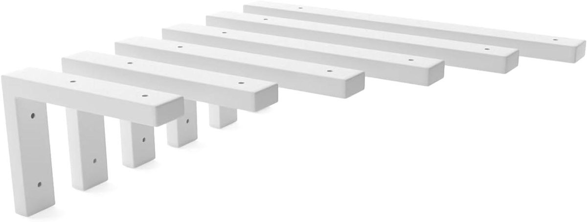 Wastafelhouder - Ondersteuning wastafel - Wastafel monteren - Zijdematte poedercoating - 25 cm - Wit