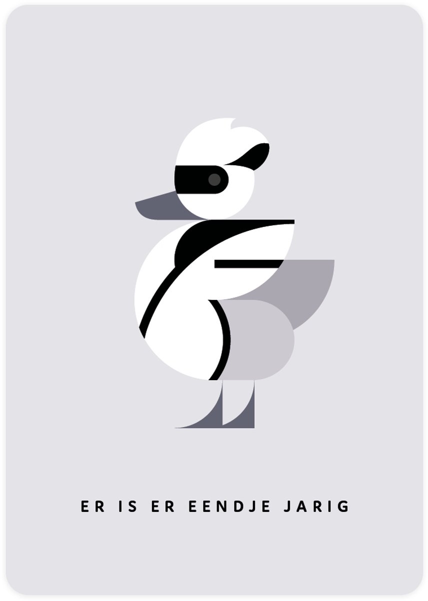 Er is er eendje jarig - 4x leuke verjaardagskaarten om te versturen - kaartenset - kaart met Nonnetje - vier kaarten met vogels