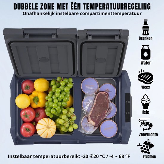 Damenzo - Auto koelbox - Auto koelkast - Koelbox elektrisch 12v - Koelbox - Koelboxen - Koelbox electrisch - Koelbox auto - Grijs van Merkloos — afbeelding 5