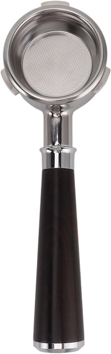 58mm Bottomless Porta Filter met Houten Handvat voor Koffiemachines, Perfect voor Barista's en Koffieliefhebbers