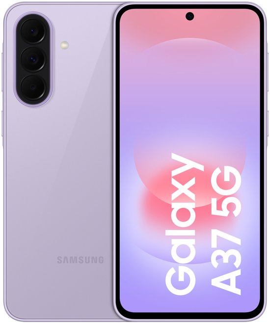 Samsung Galaxy A37 5G smartphone paars 256GB, snel 5G, helder scherm, sterke camera, lange batterijduur