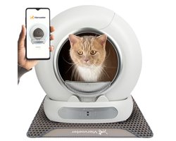 Viervoeter Fresh 3 - Automatische Kattenbak – Zelfreinigend – Bedienen via App – 65L - incl matje en 3 rollen opvangzakjes - Silver
