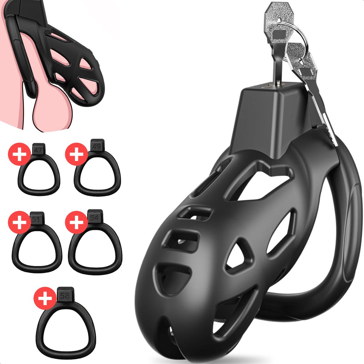 Chastity Cage - Penis kooi - Kuisheidskooi voor mannen - Kuisheidsgordel - Kuisheidskooien - Seksspeeltjes voor koppel - Sexspeeltjes - Jespro