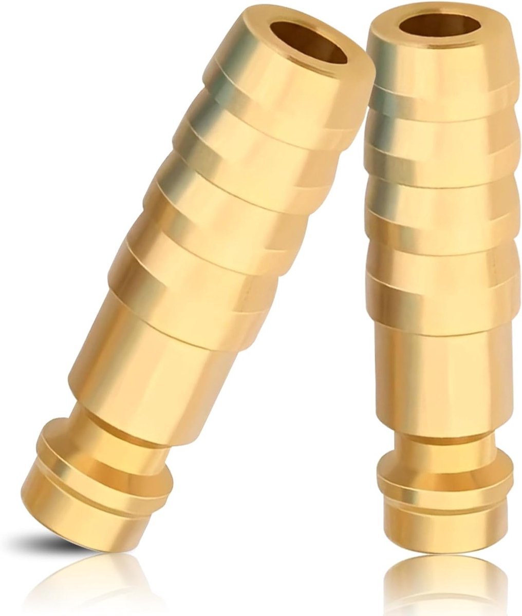 2-delige messing compressielucht koppeling 8 mm, snelkoppeling accessoires, slangplug met spuit Ø 8 mm voor luchtverbinding, ideaal voor luchtcompressoren en gereedschap