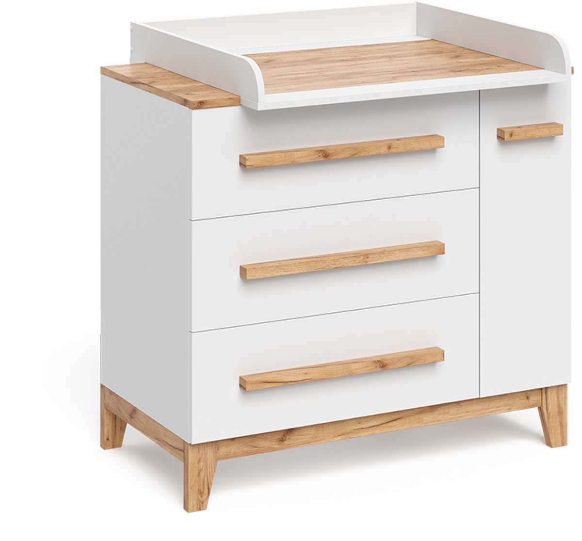 Vitalispa Malia Commode – 98 x 98 cm met laden Wit/Kunstnijverheid