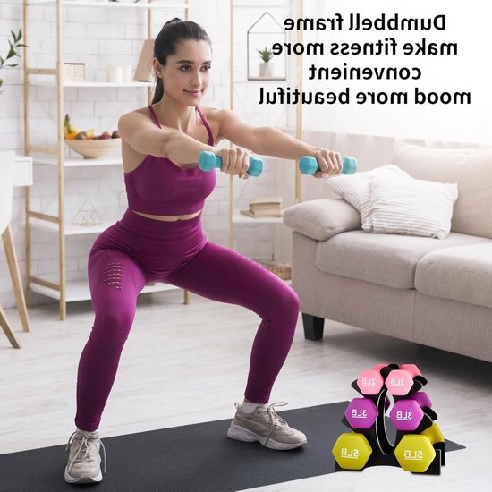 Drie niveaus dumbbell rek voor gewichtshouders, ideaal voor thuisgymnastiek en fitnessoefeningen, 23x22.5x8.5cm — afbeelding 4