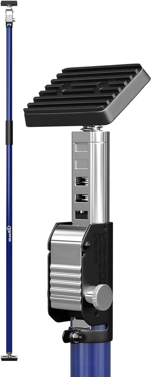 Montagesteun Telescopisch - Spanstang Klembalk - Lading Beveiligen - In Hoogte Verstelbaar - 160-290 cm - Donkerblauw