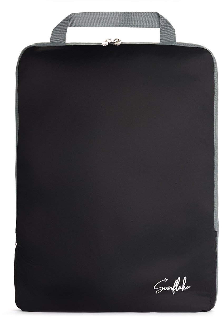 Packing Cube met Compressierits - Losse Compressie Cube - L - Zwart | Sunflake