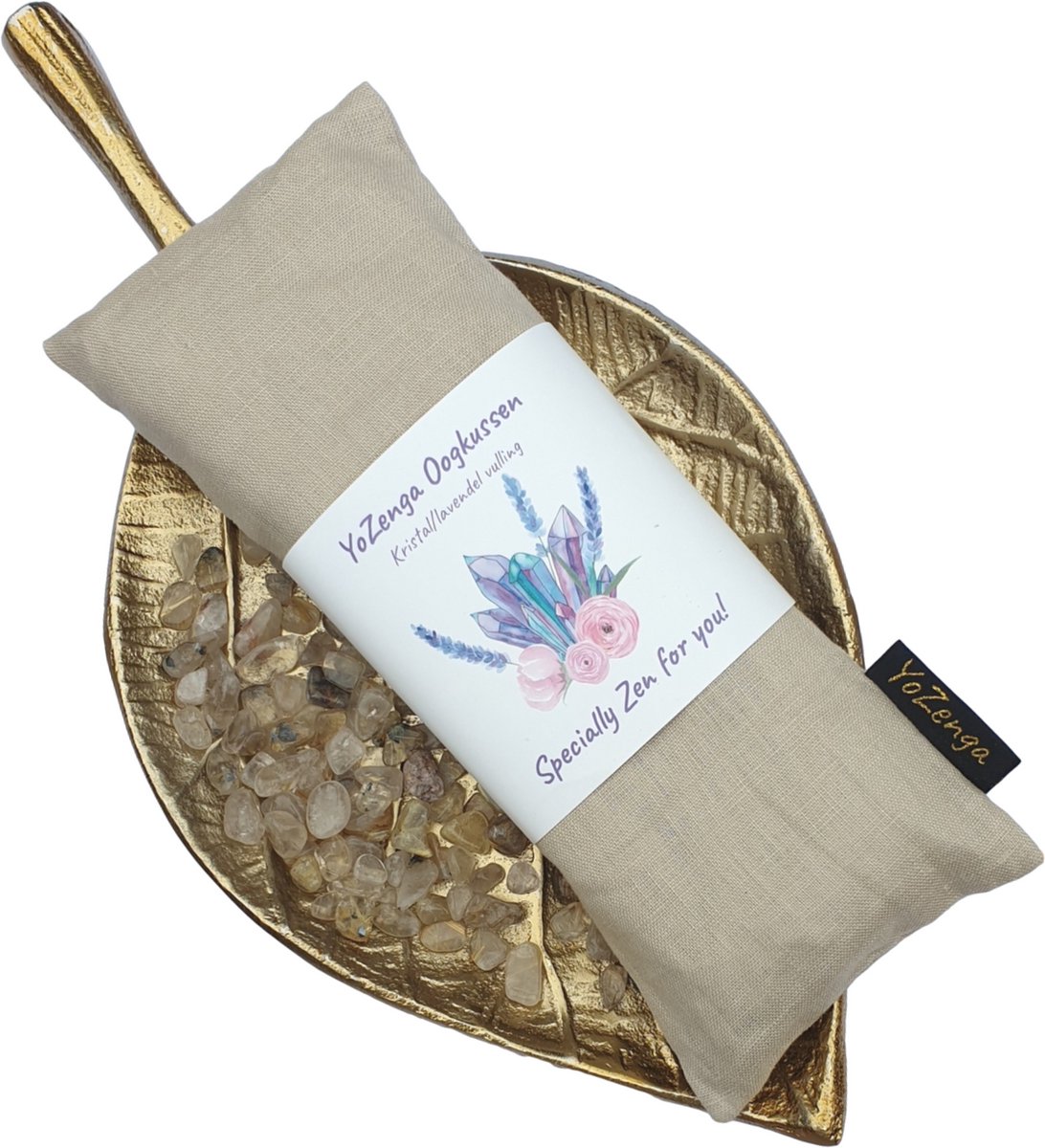 YoZenga Oogkussen | Gold Rutiel & Lijnzaad | Biologische Lavendel | Stressvermindering & Hoofdpijn Verlichting | Ideaal voor Yoga & Meditatie | Aurelagold