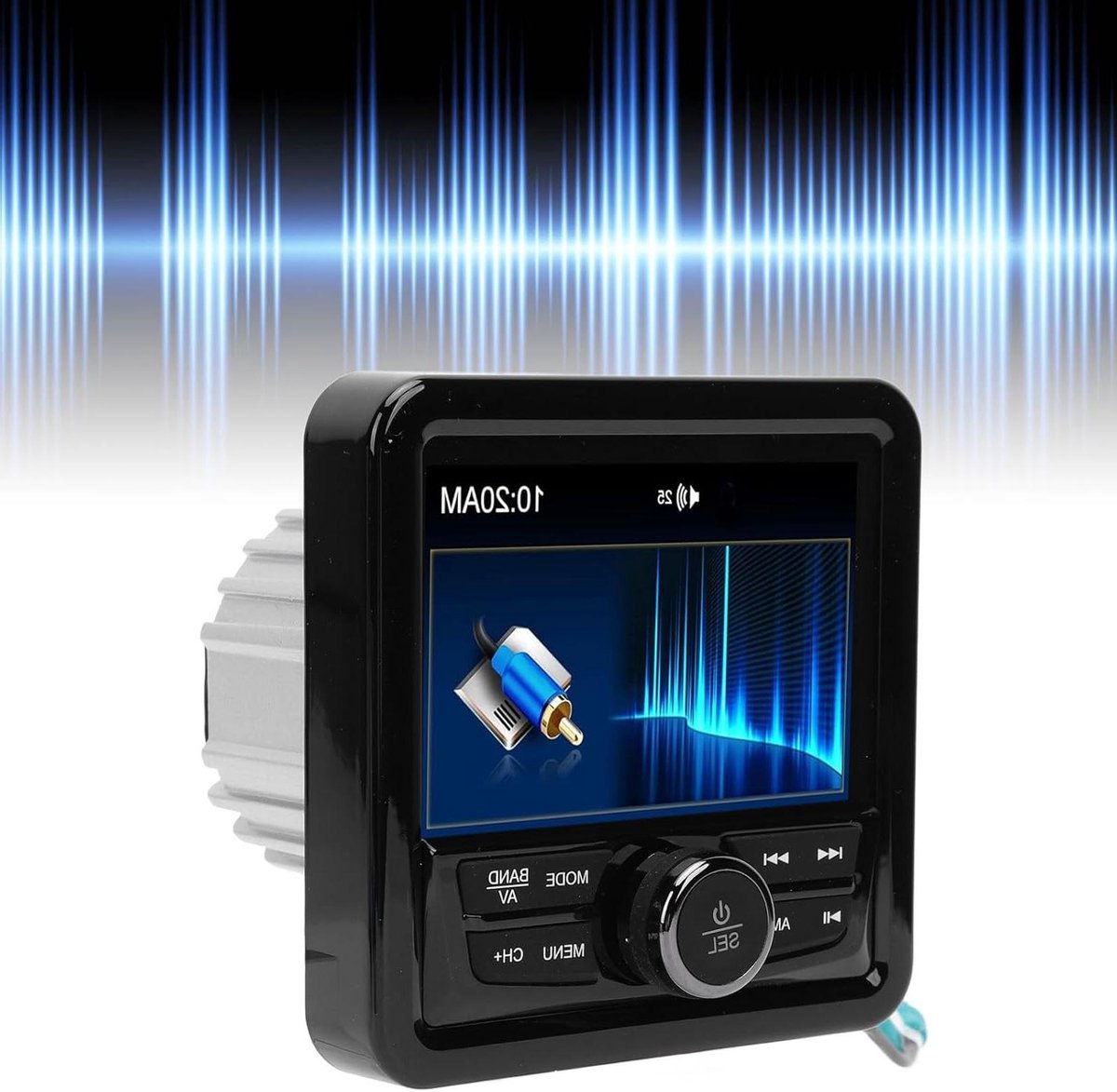 AUNMAS Sound Systems Marine Gauge Receiver, Bluetooth Digitale Mediaspeler met Ingebouwde Versterker voor Boten en Jachten