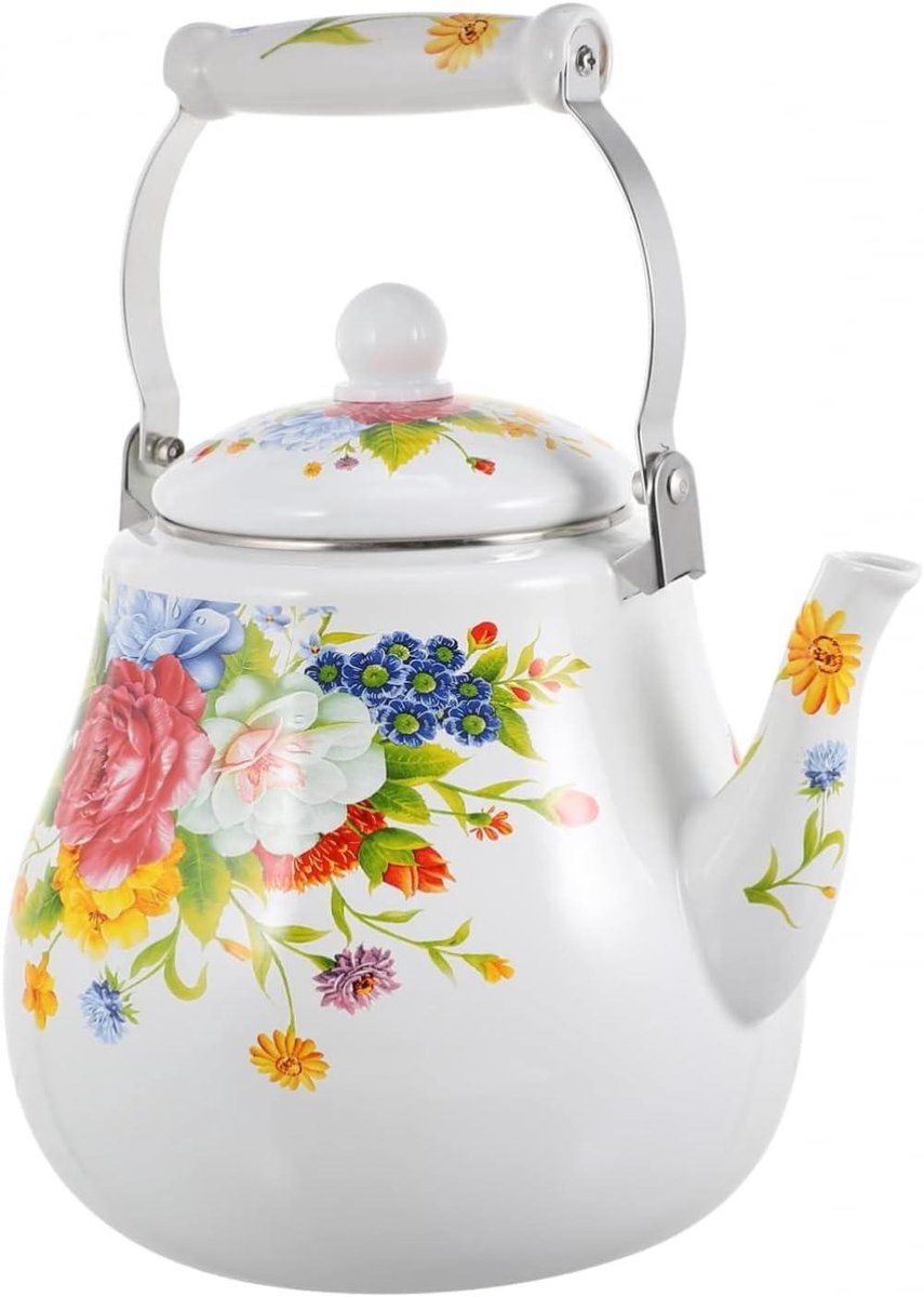 Emaille theepot, emaille kan waterkoker voor inductie kookplaat verwarming waterkoker thuisbenodigdheden keuken thee ketel emaille thee waterkoker melk ketel emaille koffiepot emaille waterkoker