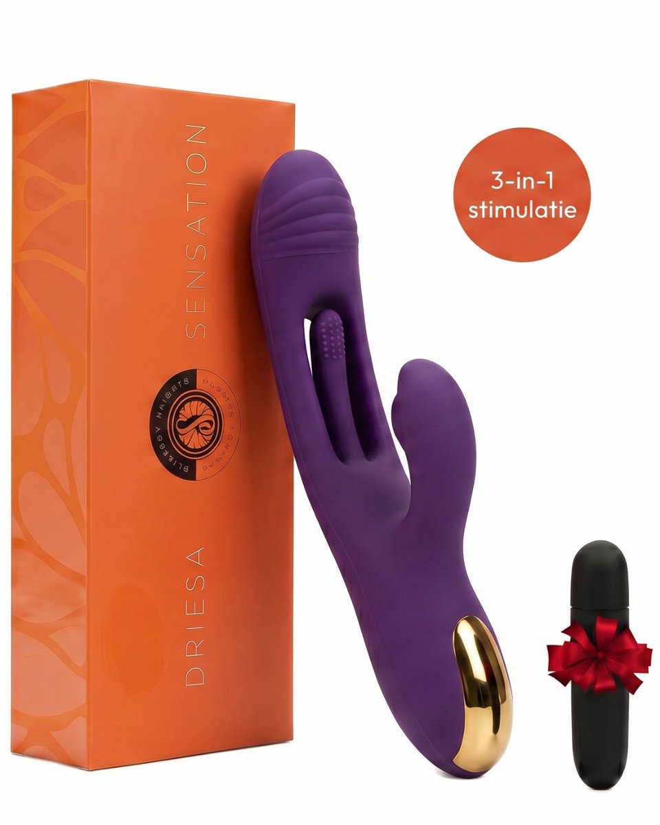 Bol.com Vibrators voor Vrouwen – 3 in 1 Realistisch Rabbit Vibrator met Clitoris Stimulator & G Spot - Bullet Mini Vibrator - 21... aanbieding