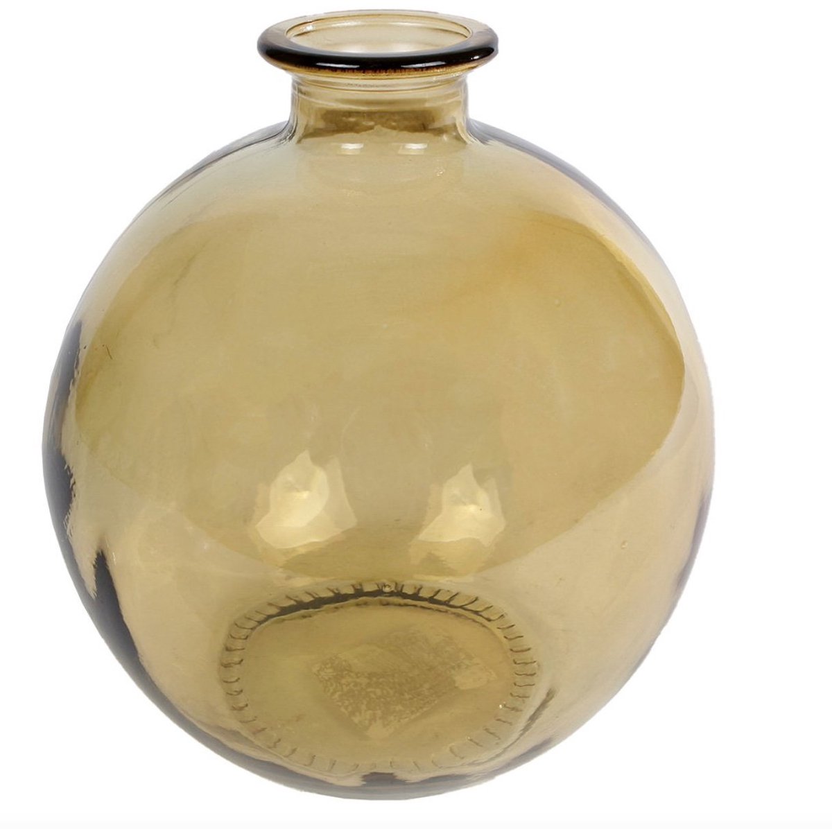 Van manen - Vaas messing glas l16b16h18cm