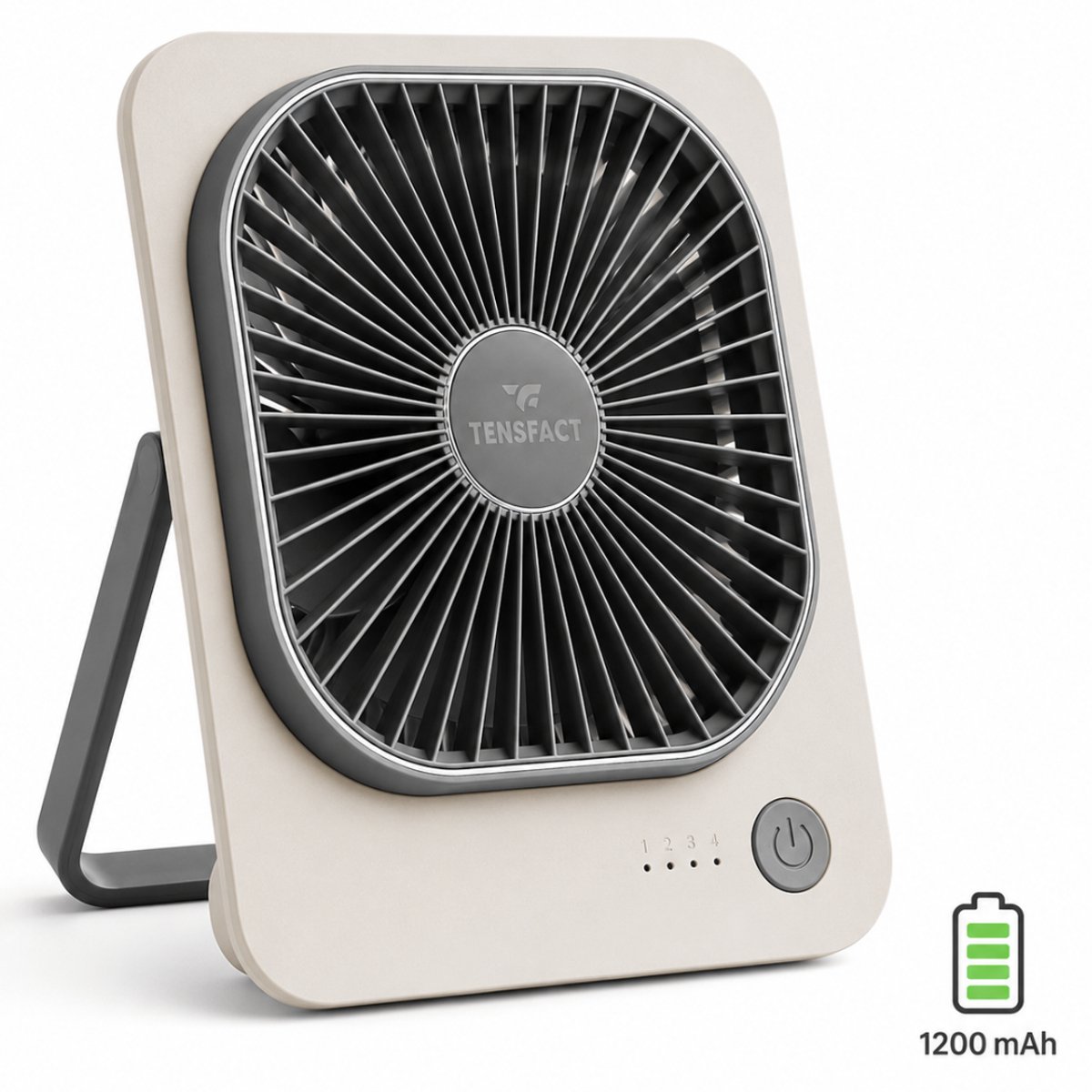 Mini Ventilator Oplaadbaar USB C – Draadloze Tafelventilator – Stille Bureau Ventilator – Camping Ventilator – 1200 mAh