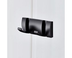 OWKAY Vouwhaak kapstok, zwart gouden opvouwbare gewaad haken handdoek hanger nagel gratis installatie wandrek haken jas kleding houder voor badkamer keuken black2hook