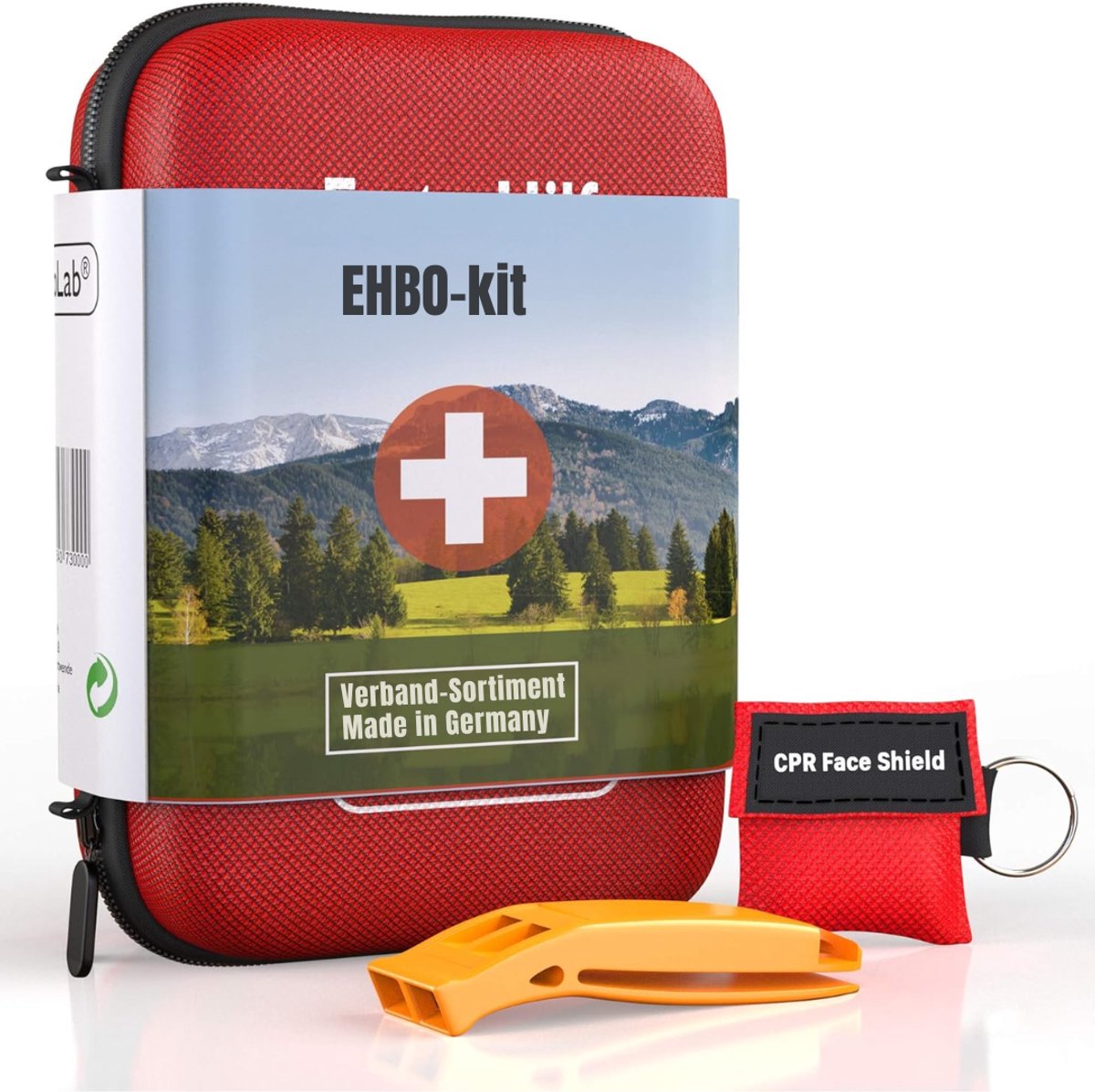 QIN® Ehbo Reisset - Reisset - EHBO - Set 14 Stuks - 18x12x7cm - Rood - 18cm x 12cm x 7cm