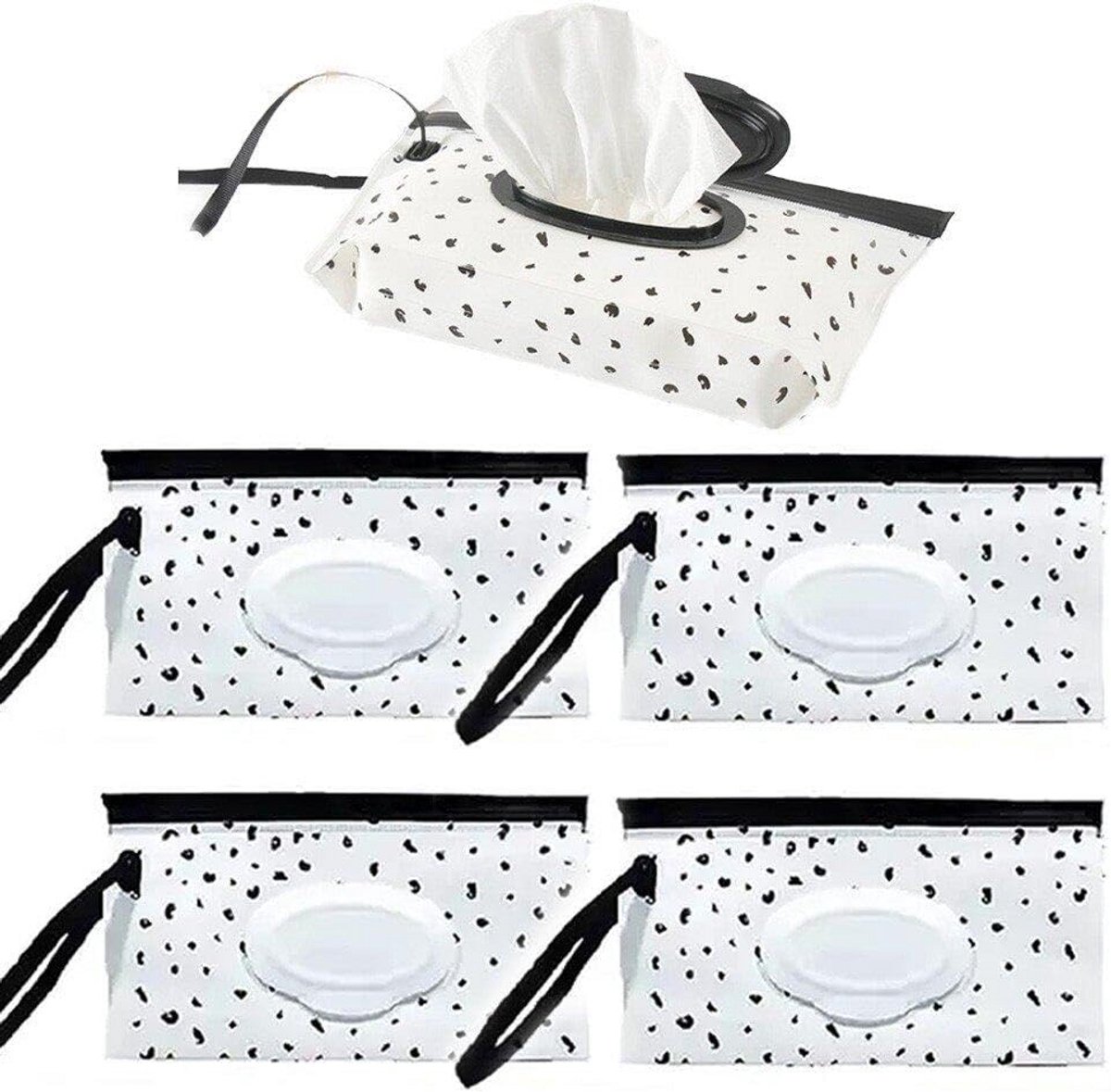 Hervulbare & Draagbare Pouch voor Vochtige Doekjes – Ideaal voor Reis & Babyverzorging (5 Stuks)