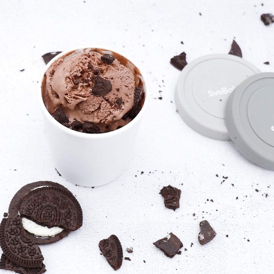 Ice cream container for ice cream 180 ml - set of 6 with lids made of silicone, container homemade for ice cream — afbeelding 4