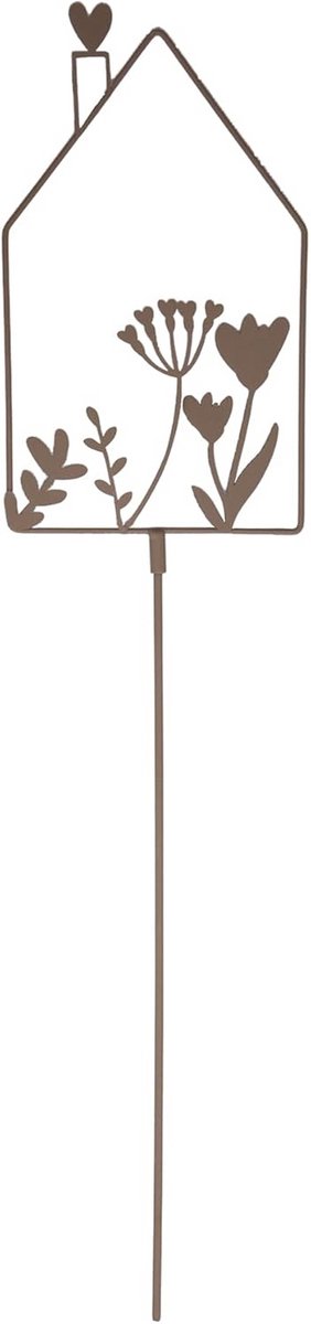 Tuinsteker Huisvorm - Metalen Decoratie - Tuin Balkon - Weerbestendig Metaal - Wit
