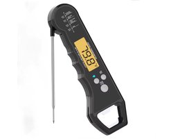 Vleesthermometer BBQ Thermometer - Oventhermometer Keukenthermometer Kookthermometer - Kerntemperatuurmeter Voedselthermometer Kernthermometer - Suikerthermometer Kook Thermometer Vlees Oven Keuken - Barbecue Accessoires - Zwart
