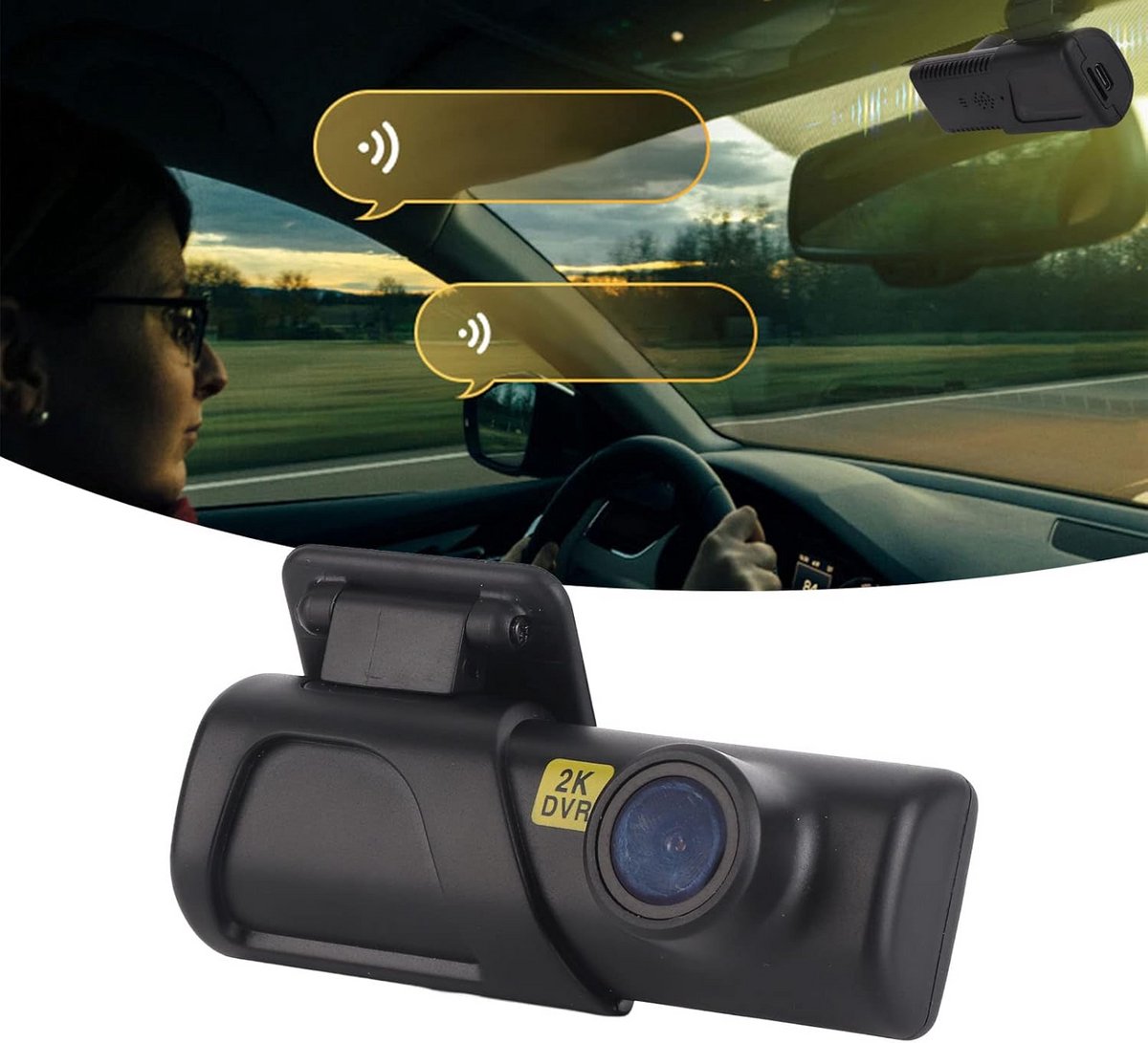 Smart Dash Camera, 1080P FHD Dash Cam, WIFI Telefoonverbinding, 160° Groothoek Uitstekend IR Nachtzicht, Loop Recording, G Sensor, Loop Recording, Installatie