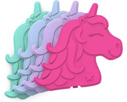 Bentgo Buddies herbruikbare ijspakketten - slanke ijspakketten voor lunchdozen, lunchzakken en koelers - veelkleurig 4 stuks (eenhoorn)