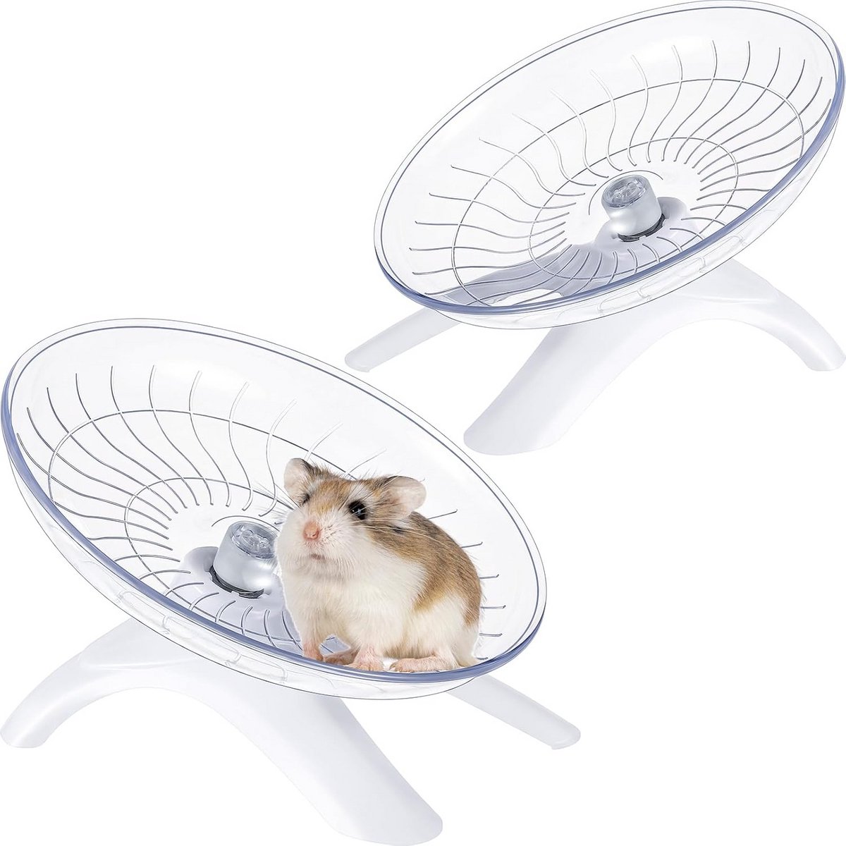 Thyle 2 stuks Hamster Wiel Hamster Vliegende Schotel Fitness Hamster Speelgoed Stil Oefening Wiel Loopwiel voor Hamsters Gerbils Muizen Egel Cavia en andere Kleine Huisdieren