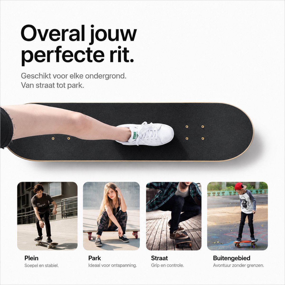 Suotu Skateboard - 80x20cm - ABEC-9 - 95A - schokabsorptie - Jongens - Meisjes - Volwassenen Skateboards — afbeelding 8