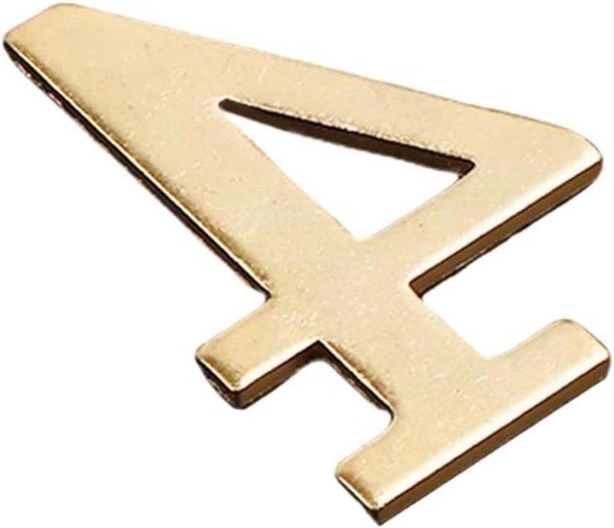 Gouden Deurnummer - Huisnummer Label - Adres Aanduiding - Met Magneten - 7x4 Cm - Goud