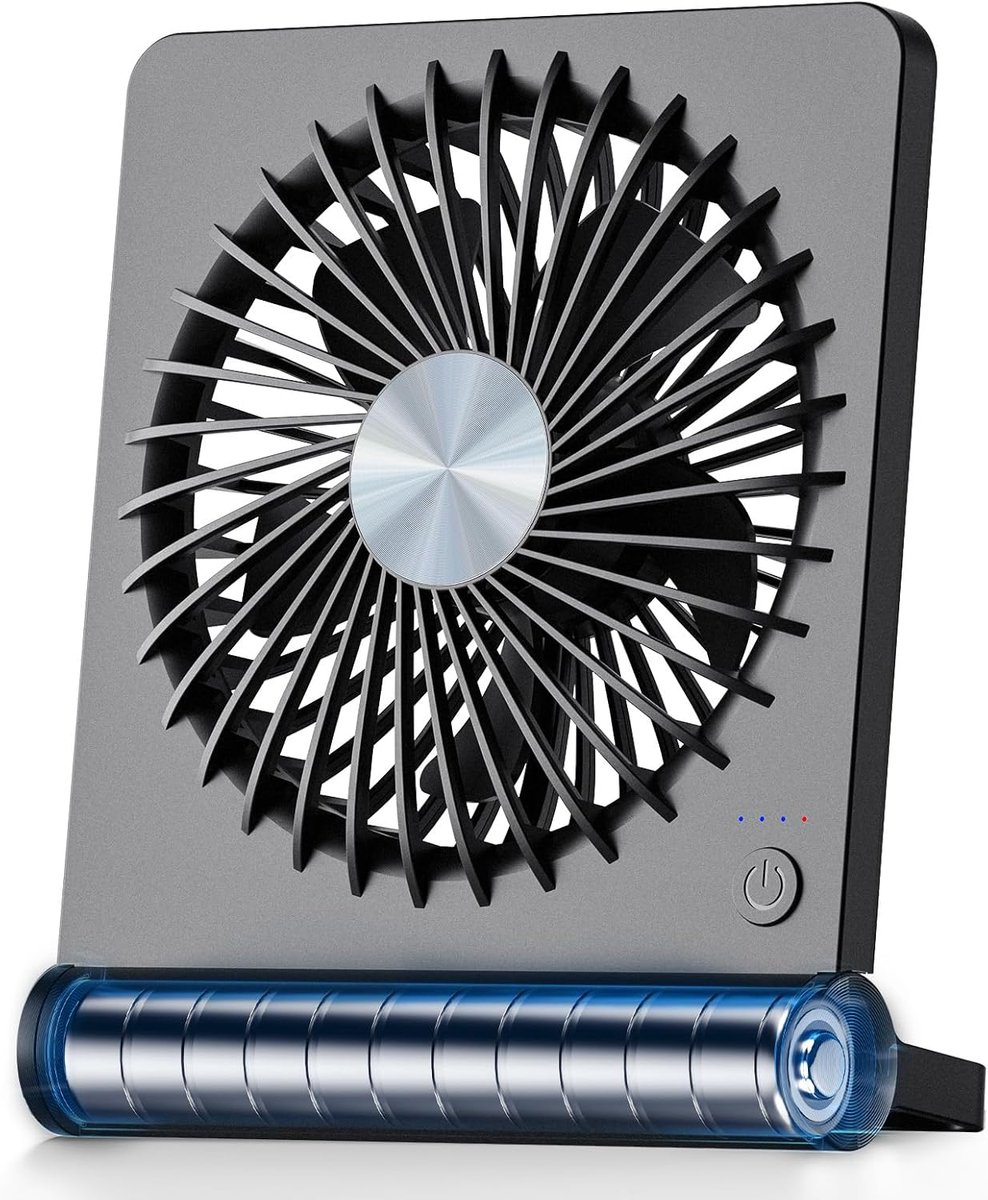 Mini USB-ventilator - 3 snelheidsstanden - Bureauventilator - Opvouwbaar en kantelbaar - Draagbaar - Geschikt voor thuis, kantoor en bureau - Zwart