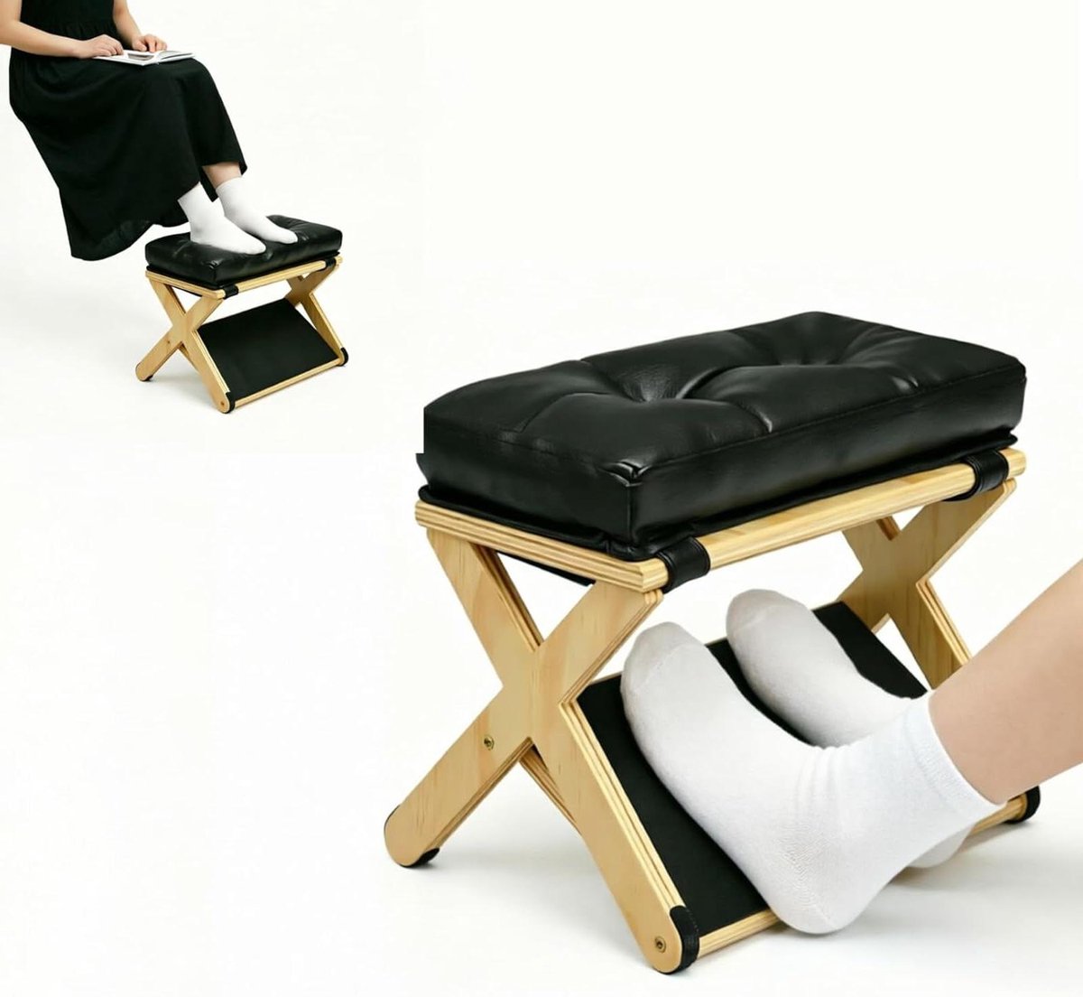 Voetsteun Bureau - Voetenbank Ergonomisch - Comfortabel Werken - Dubbellaags Ontwerp - 35 x 25 x 10 cm - Niet gespecificeerd