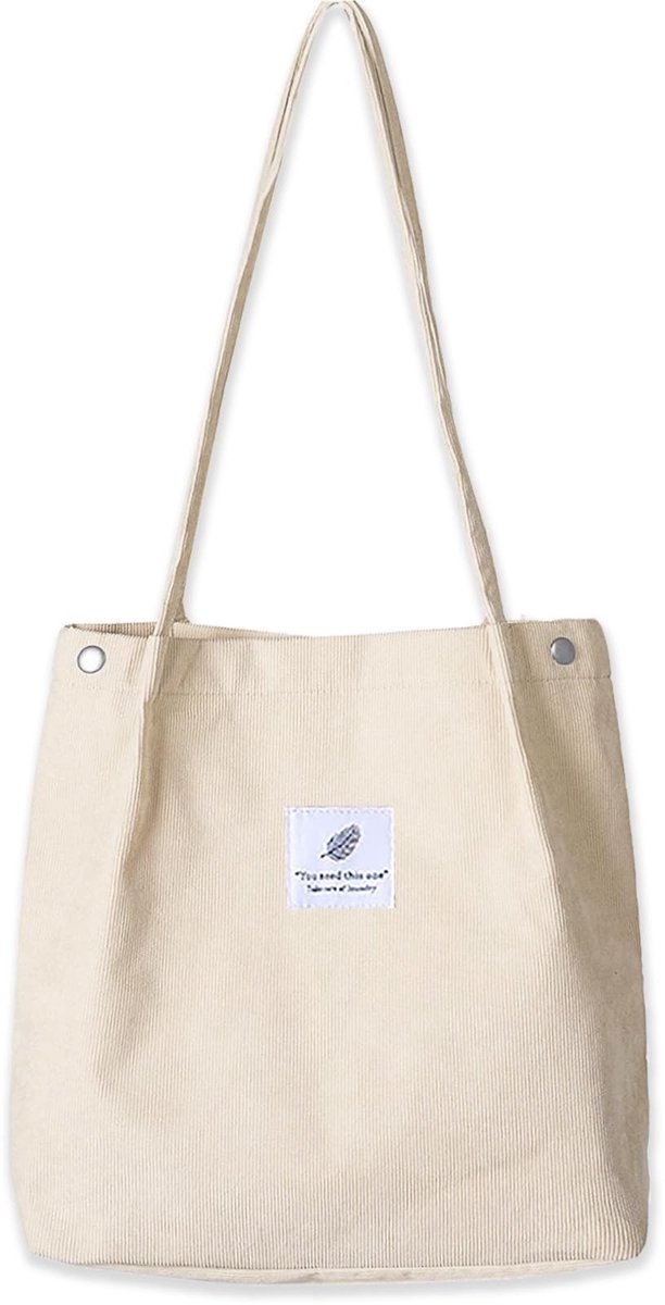 MTTproducts- Schoudertas grote capaciteit - Corduroy boodschappentas - Crossbodytas - Shopper - Strandtas - Handtas - Hoogwaardig materiaal
