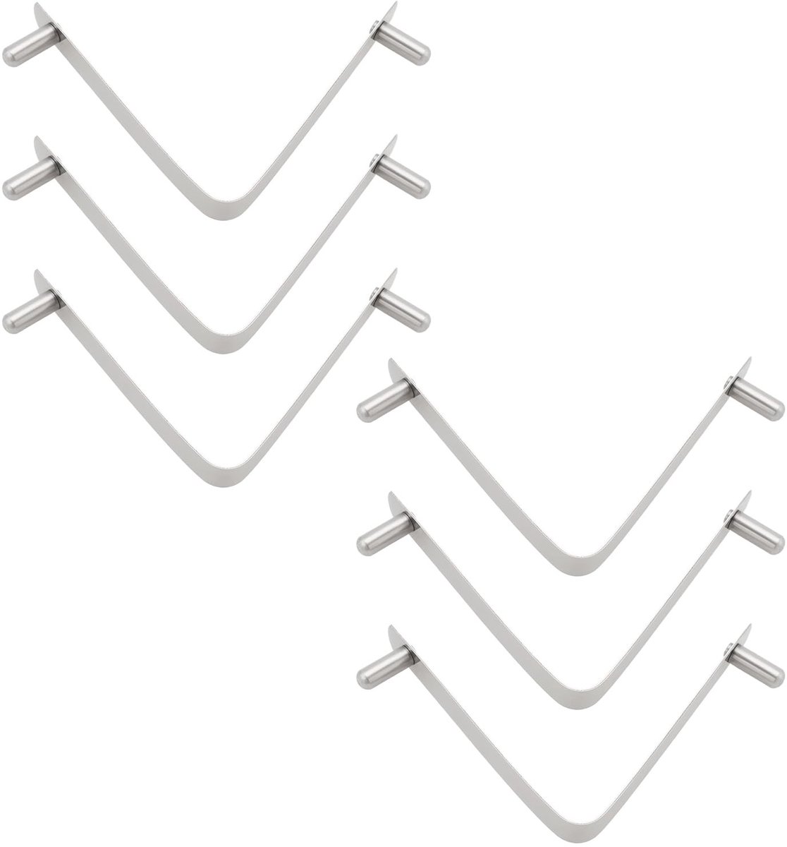 NTH products- Poolborstelclip V-vormige Beugel - 6 Stuks - Roestvrij Staal - Voor Zwembadaccessoires - Precisie Afmetingen - Duurzaam en Betrouwbaar - Poolclip