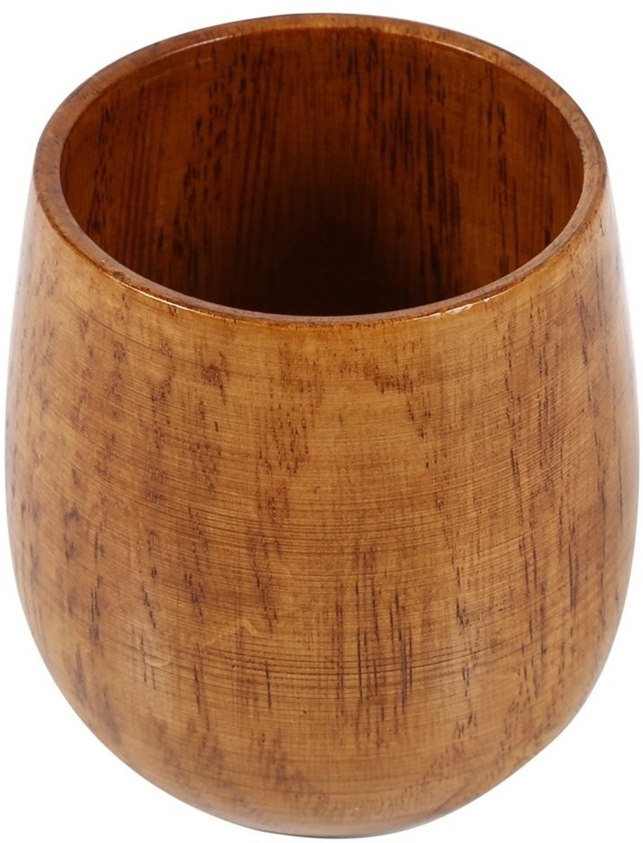 MTTproducts- Houten Beker Handgemaakt - Natuurlijke Houten Koffiemok - Decoratieve Bekers - Thermische Isolatie - Gezond en Herbruikbaar - Log Kleur - Houten Mok