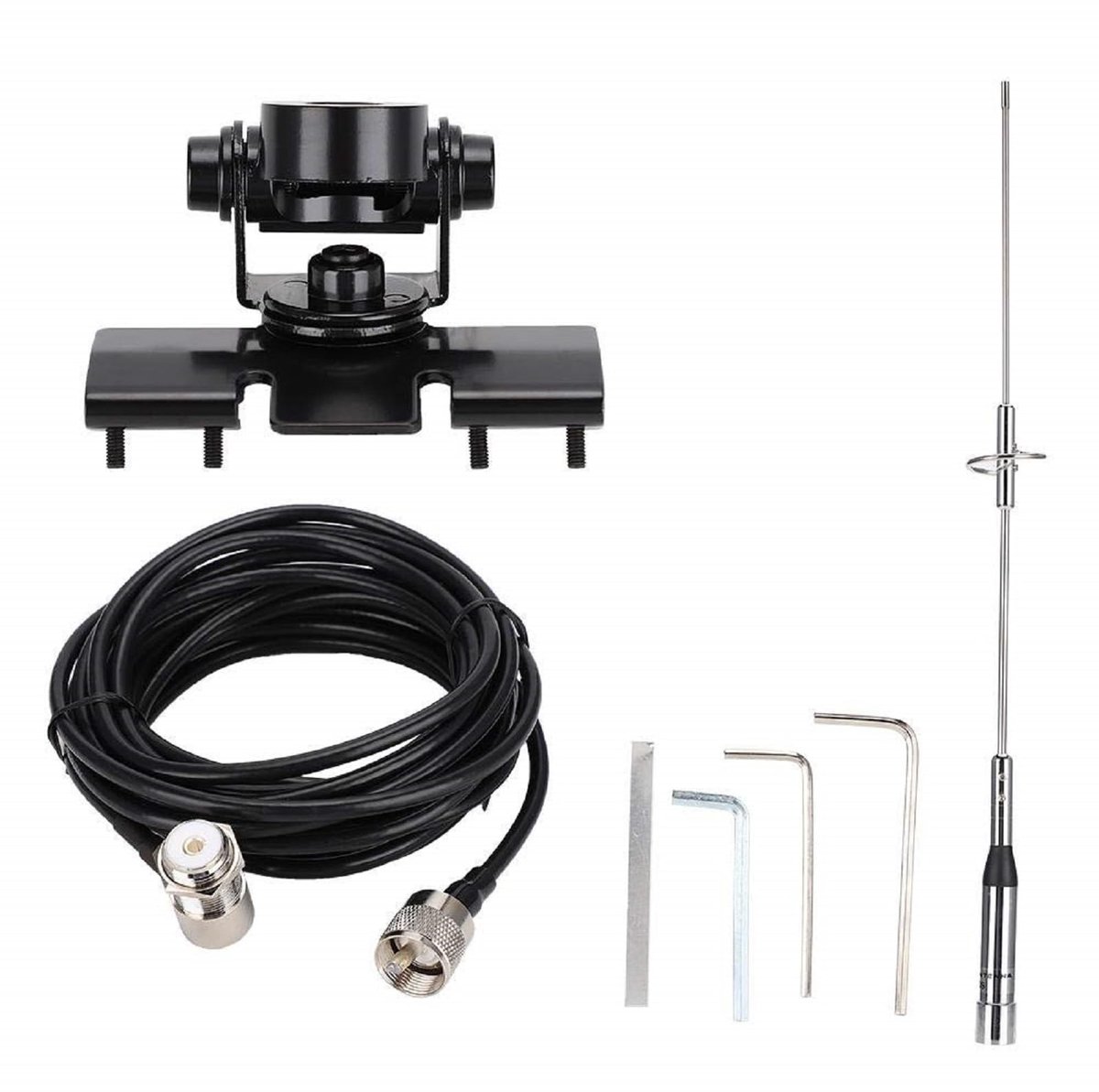 MTTproducts- Mobiele Antenne Dual Band - Professionele Walkietalkie Antenne - Waterdicht Ontwerp - Magnetische Voet - Coaxkabel - Max. Vermogen 150W