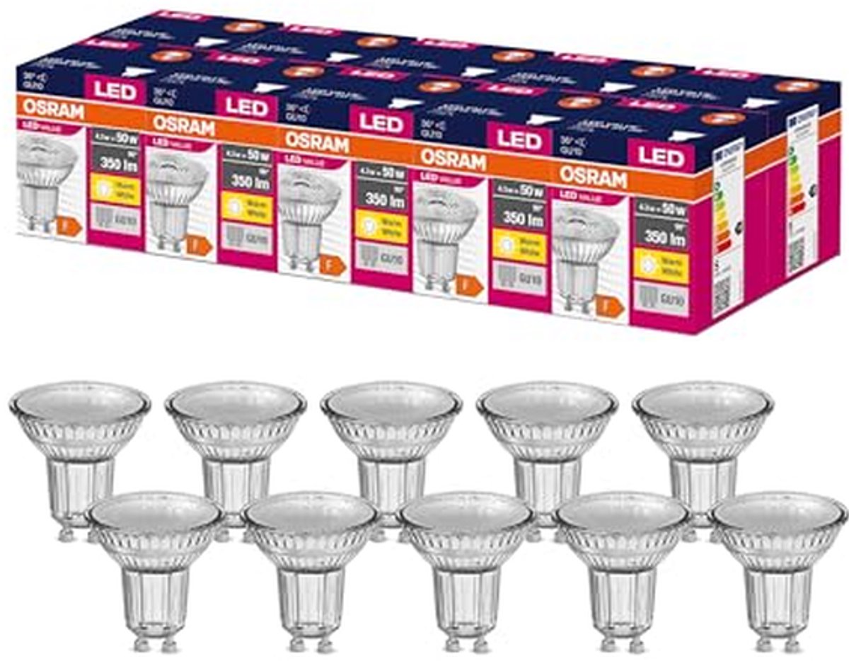 LED Reflectorlamp GU10 36° stralingshoek 4.3 Watt Warmwit - Verpakking van 10