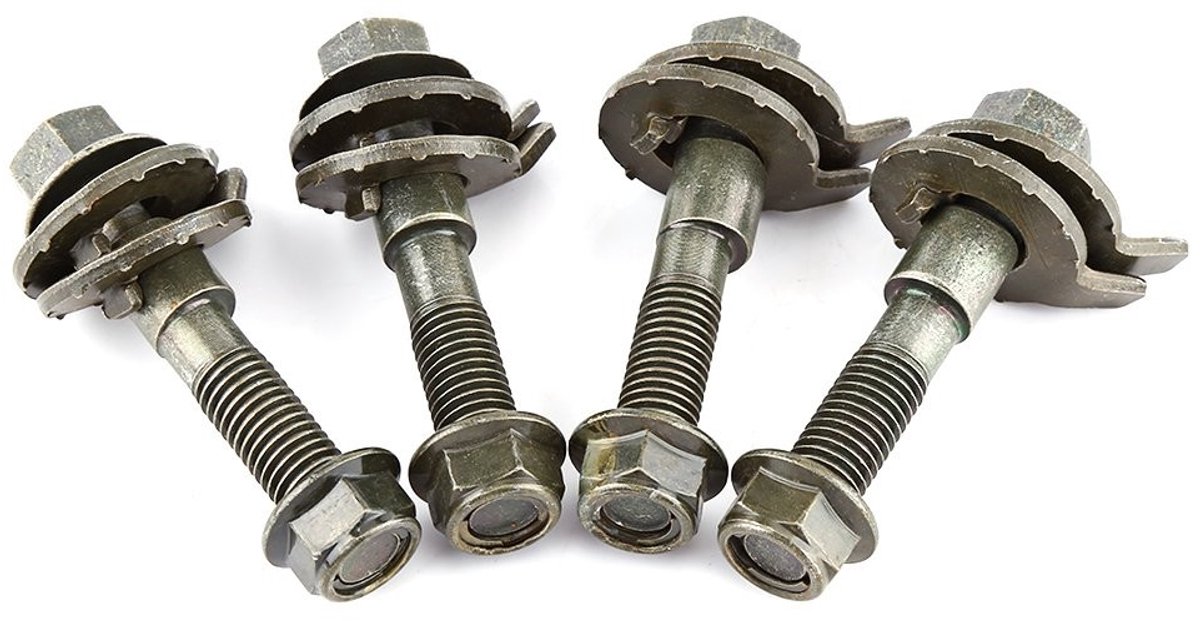 Cosensi- Camber Kit 4pcs - Verstelbare Cam Bolts - Stalen Alignmentsysteem - Diameter 14mm - Schokbestendig - Voorkomt bandenslijtage - Uitlijnset