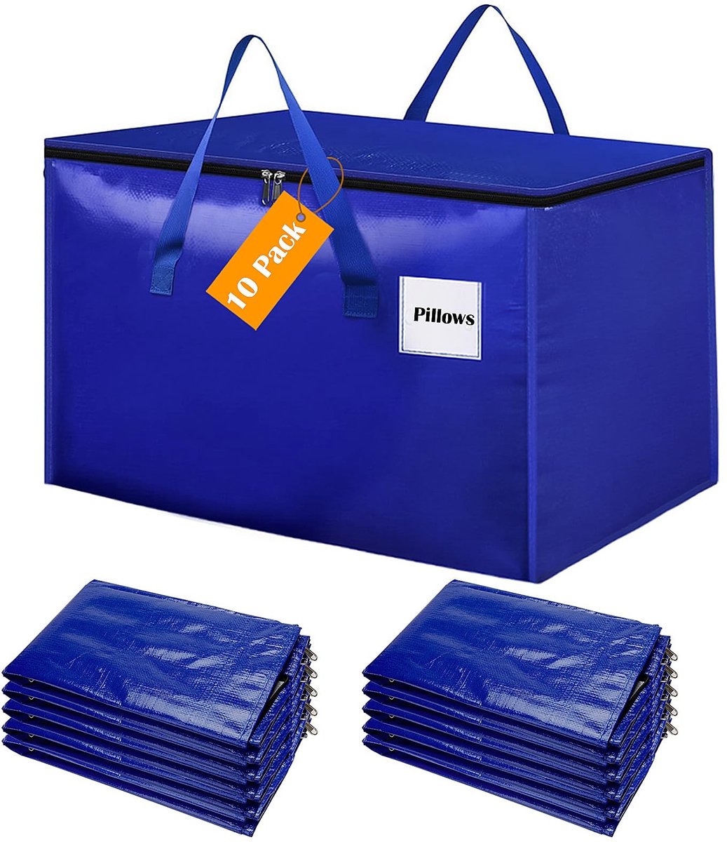 Cosensi- Opbergzakken 100L - Waterdichte Opbergtassen - 10 Stuks - Opvouwbaar - Voor Kleding en Dekbedden - Duurzaam en Ruim - Opbergzak