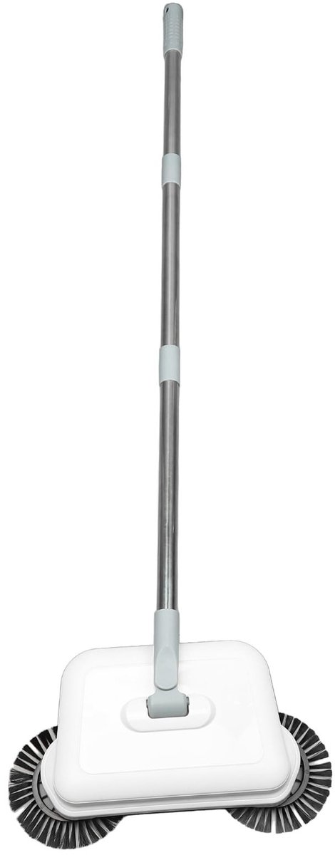Cosensi - Handdrukveger - 2-in-1 dubbele borstel - 360 graden roterend - Compact en lichtgewicht - Ideaal voor houten tegelvloeren - Voor snel en e...