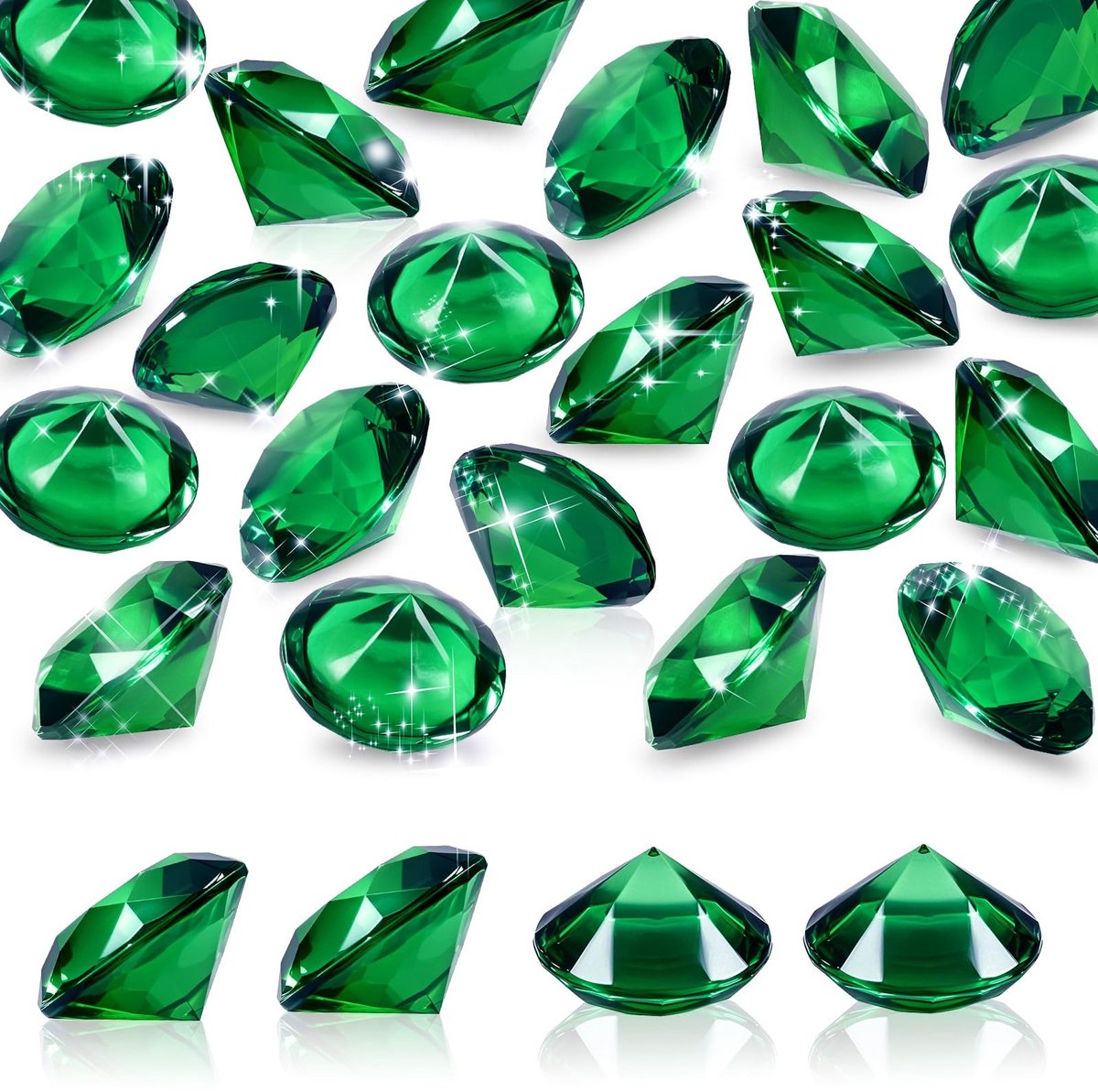 Cosensi- Diamanten Decoratie 30 mm - Transparant Groen - 25 Stuks - Acryldiamanten - Tafeldecoratie - Bruiloftdecoratie - Decoratieve Steentjes