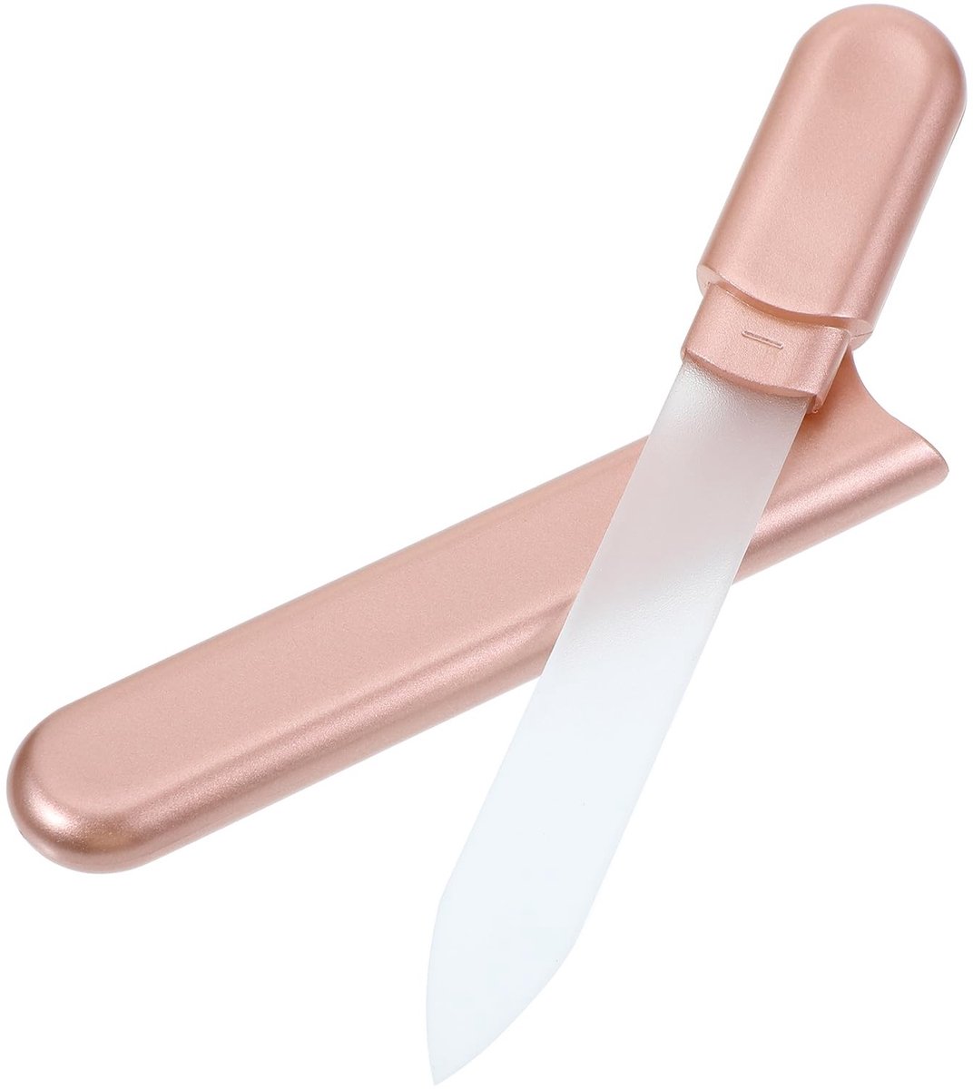 Cosensi- Nagelvijl Glas - Dubbelzijdig - Zachte Verzorging - Voor Natuurlijke Nagels - Reizen - Roze Goud - 5,31 × 0,75 × 0,9 cm - Glasvijl