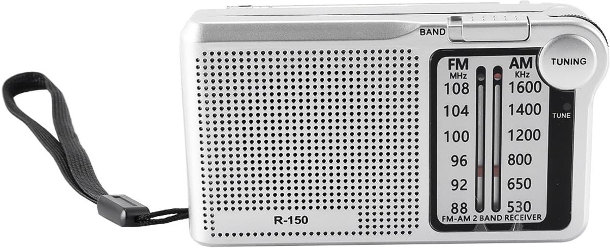 Cosensi- Draagbare Radio - Compact Vintage Ontwerp - AM/FM Geluid - Lichtgewicht - 2 AA Batterijen - Helder en Betrouwbaar Geluid