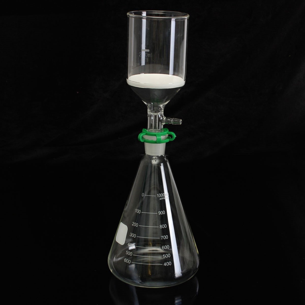 Cosensi- Buchner Trechter 250ml - Zuignap Filter Kit - Conische Fles 1000ml - Borosilicaat Glas - Chemisch Bestendig - Perfect voor Laboratorium - Filtratieset
