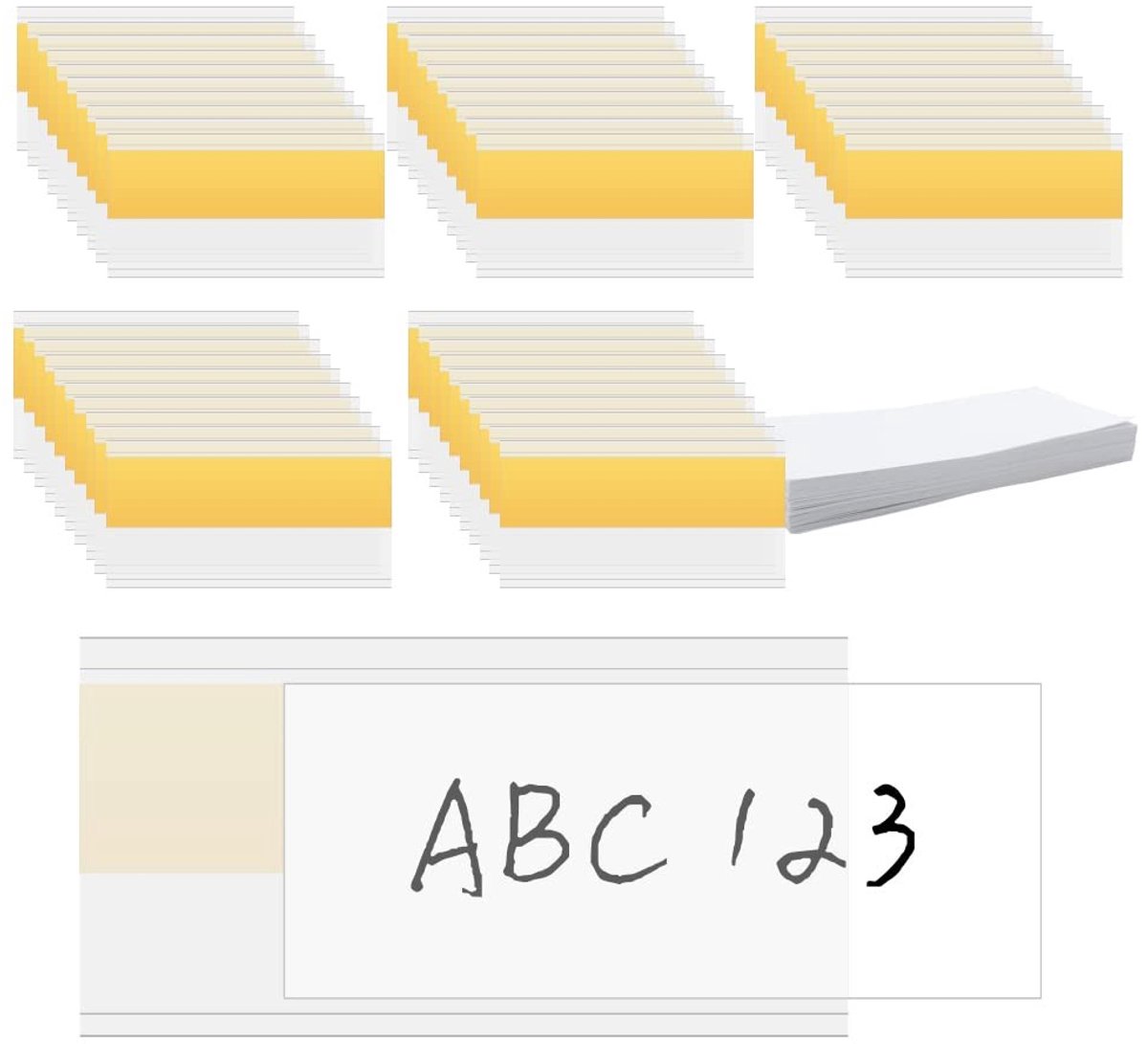 Cosensi- Labelhouders 50 Stuks - Zelfklevend - Transparant - Etikethouder - Organiseren - 4x8cm met Witte Papieren Inleggers - Etikethouders