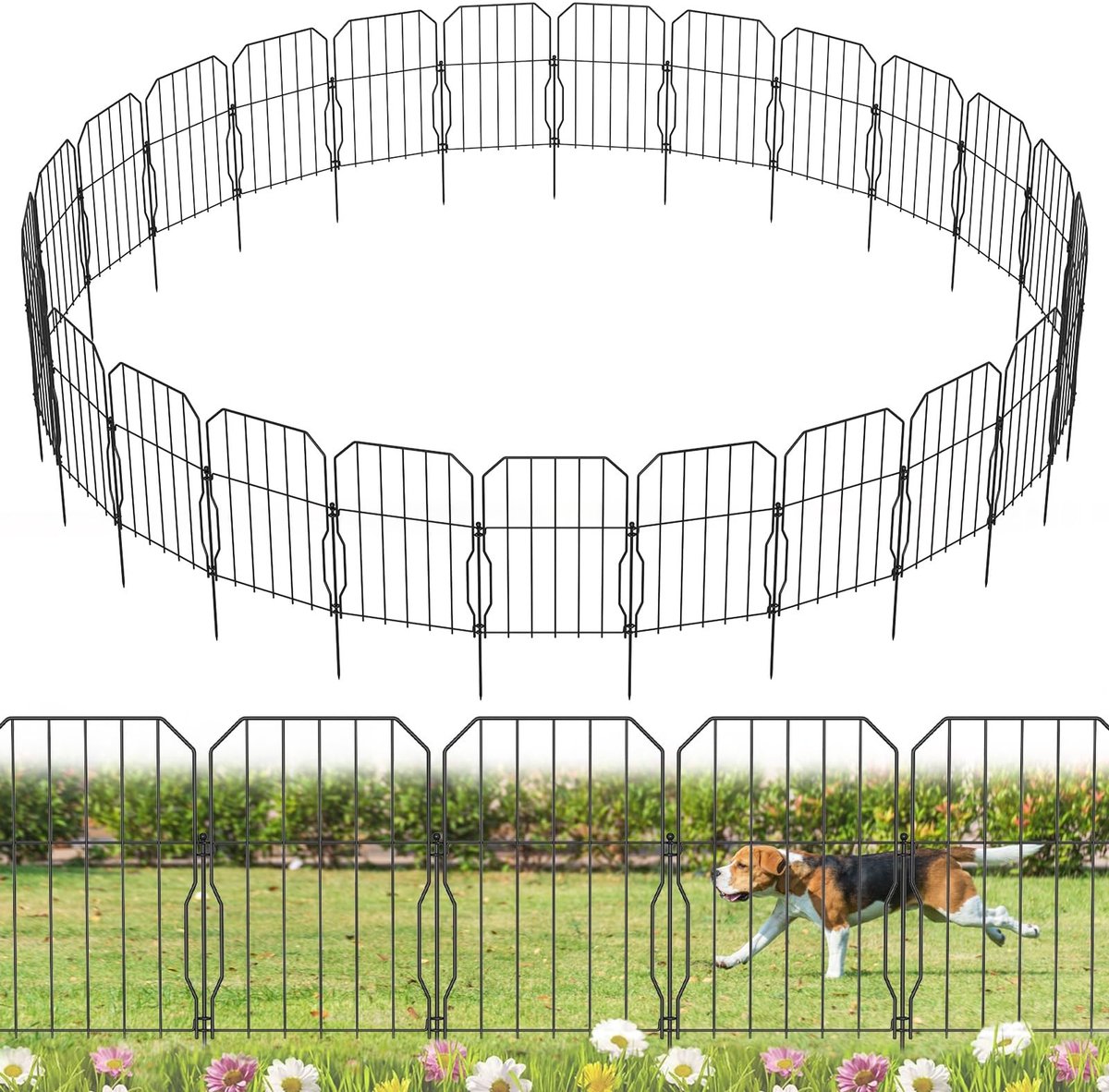 Cosensi- Tuinhek 31 cm hoog - 25 Stuks - Roestvrij Staal - Tuinpoort - Tuinhekjes - Dieren