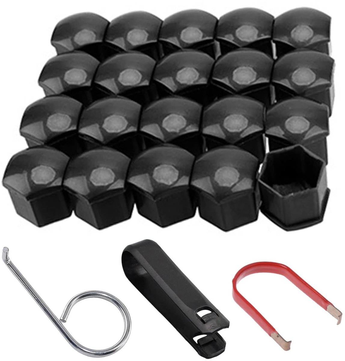Cosensi- Wielmoerkappen 21 mm - Set van 20 - Inclusief Verwijdertool - Robuust - Duurzaam - Bescherming tegen Corrosie - Wielmoerkap