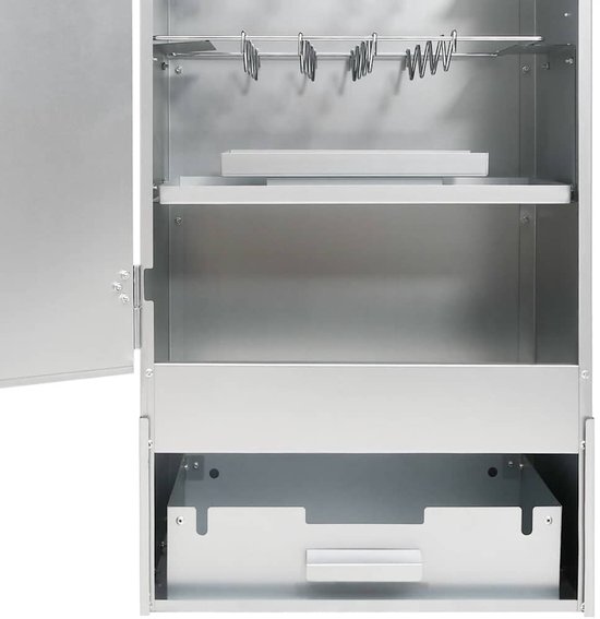 vidaXL BBQ-rookoven met houtsnippers 44,5x29x110 cm staal van Merkloos — afbeelding 3