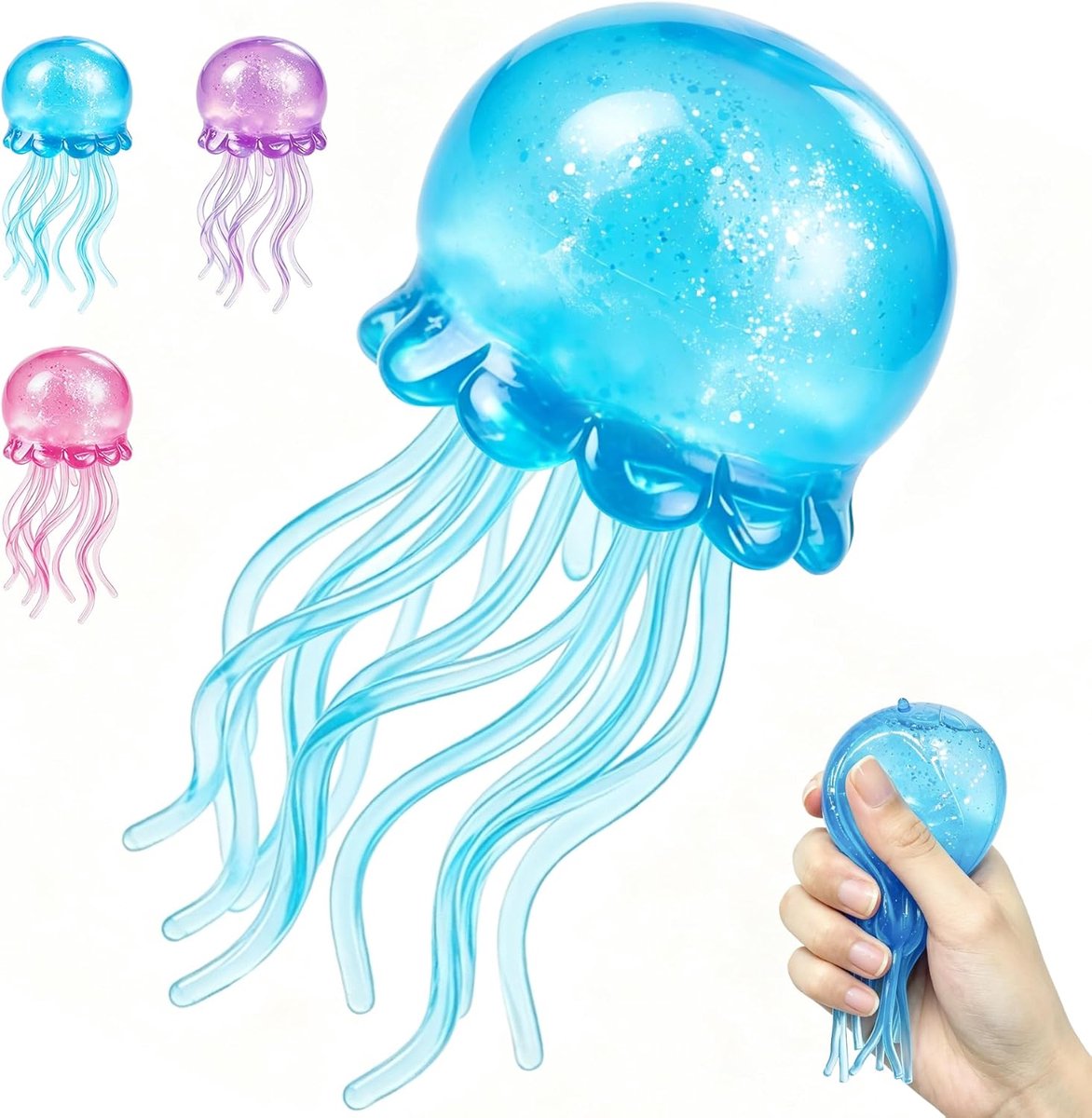 Oneay Squishy Stressbal Knijpspeelgoed – Sensorisch Speelgoed met Langzame Terugvering, Zachte Kwal Fidget Toy voor Stressvermindering, Anti Stress Speelgoed voor Kinderen en Volwassenen,Blauw