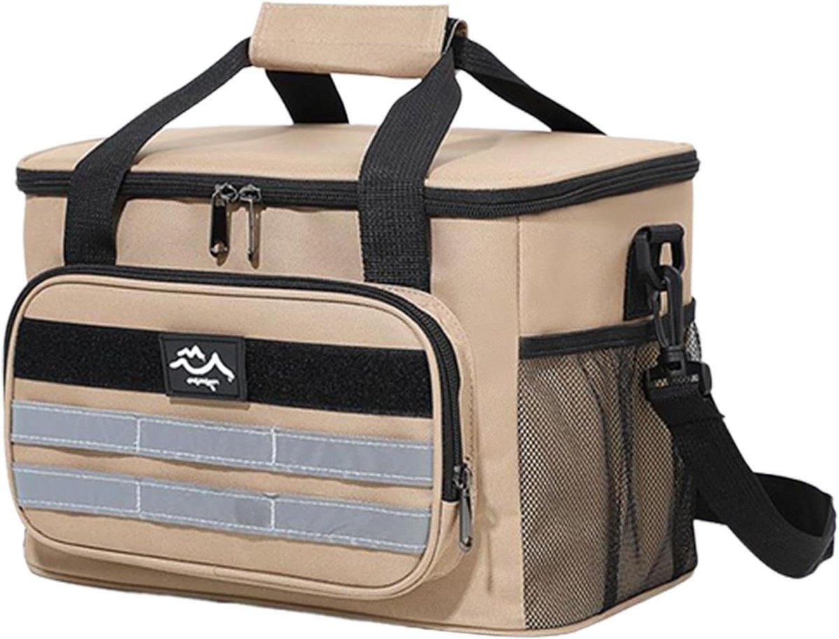 Strandkoeler Lunchtas - Thermos Lunchbox - Maaltijden Koel Houden - Waterdicht Oxford Doek - 30x21x185cm - Kaki